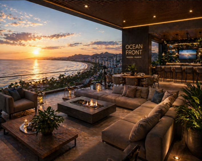 Rooftop bar do Ocean Front Guarujá